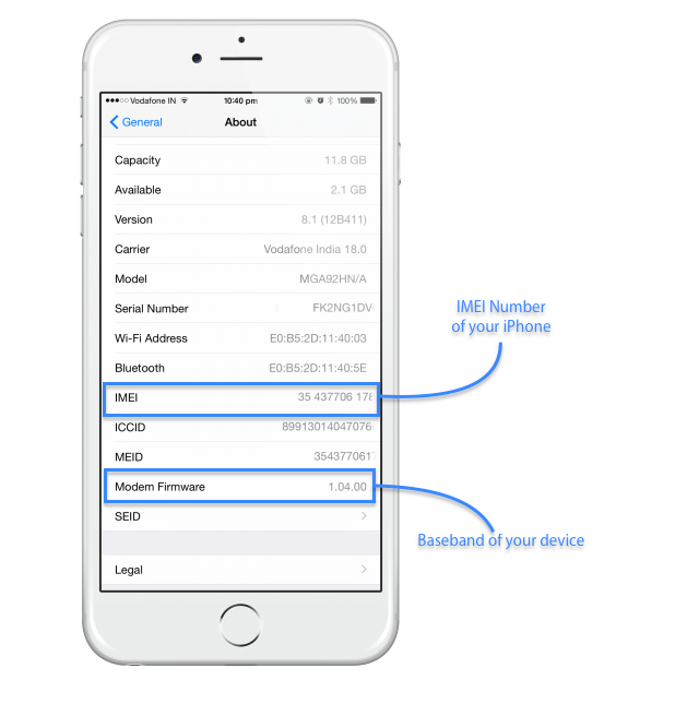 where is imei number on iphone