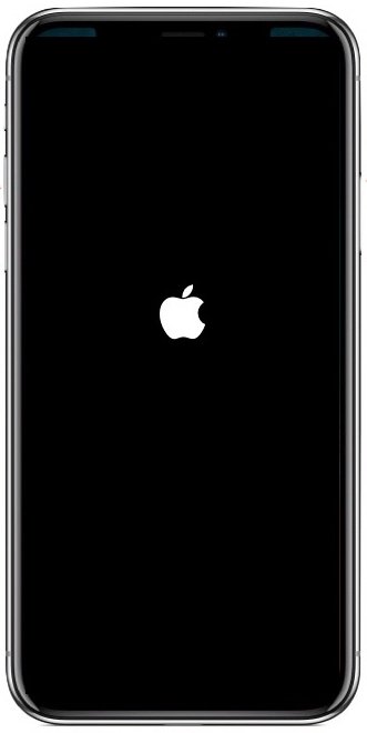 iphone x black screen apple logo